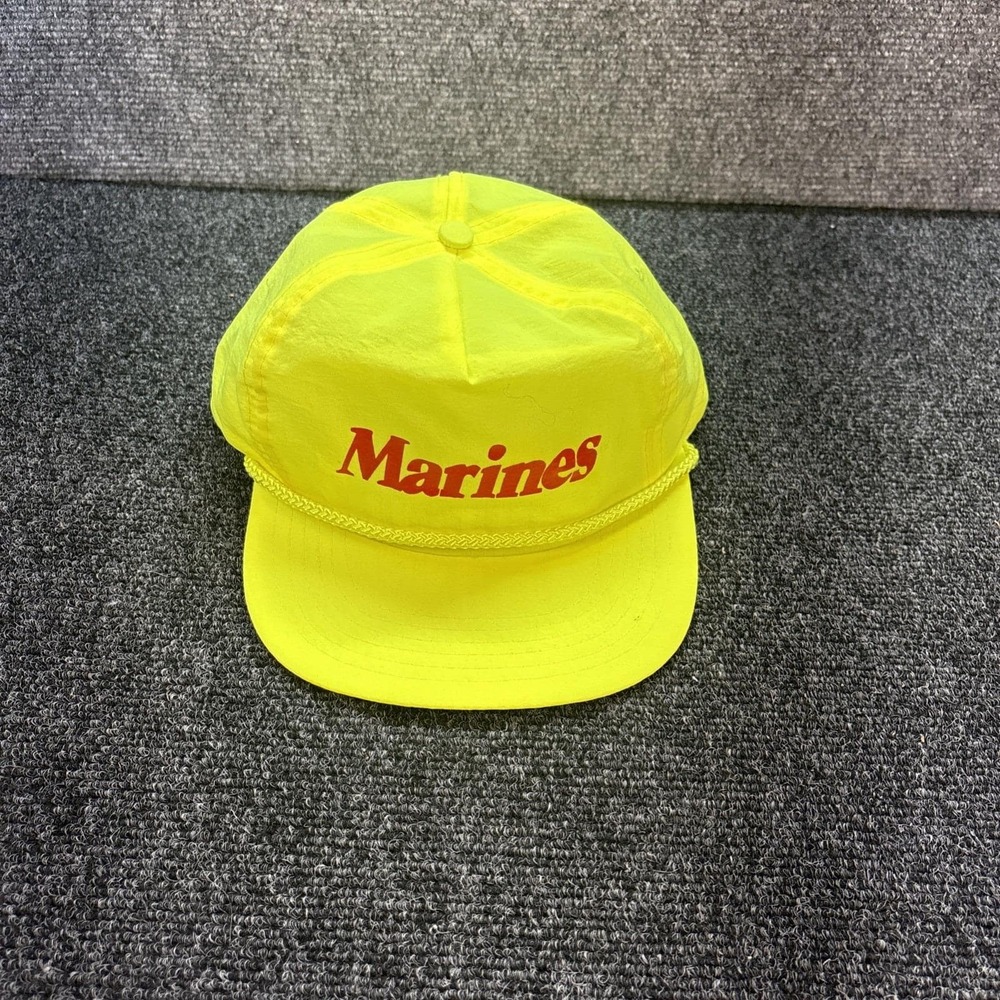 Vtg~Marines Baseball Cap Neon with Rope Braid